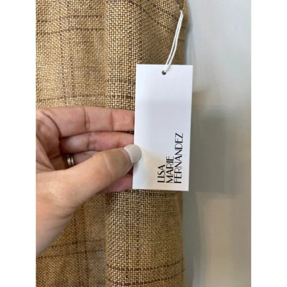 NWT Lisa Marie Fernandez The Scallop Shift Dress Natural Basketweave Linen - Picture 4 of 8